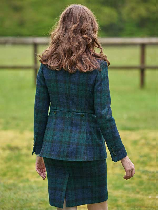 Harris Tweed Dames Jasje Carola In Blackwatch - Afbeelding 2