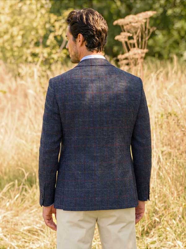 Harris Tweed Jacket "London" In Scottish Blue - Afbeelding 2