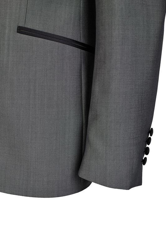 Smoking, Grijs opgesneden revers in wol mohair - Afbeelding 4