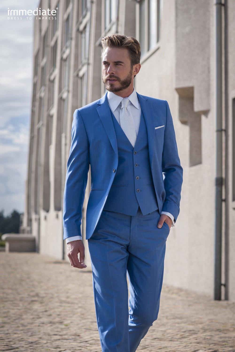 Trouwpak Immediate, fel blauw