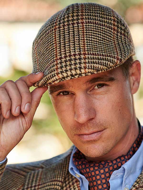 Harris Tweed Flat Cap Henry In Scottish Check