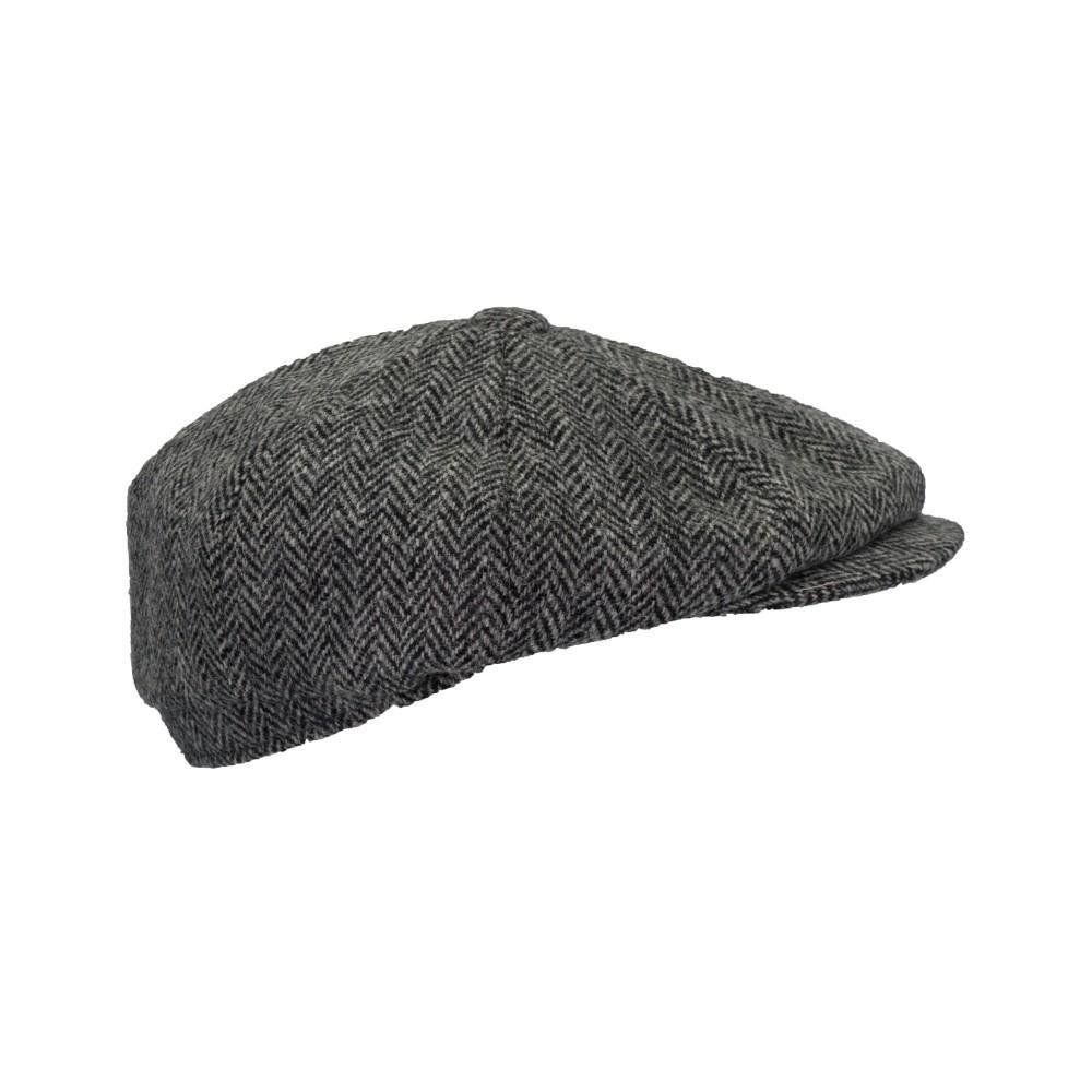 Bakerboy Cap Harris Tweed Steel Grey - Afbeelding 3