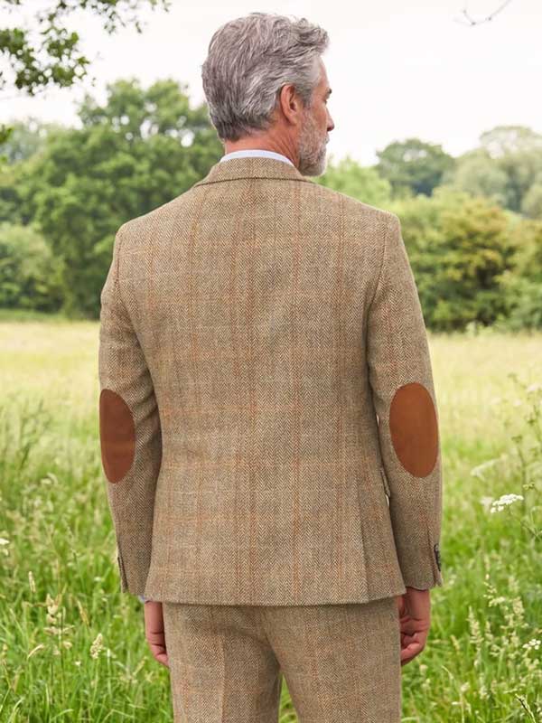 Harris Tweed Jacket "London" In Sand Herringbone - Afbeelding 2