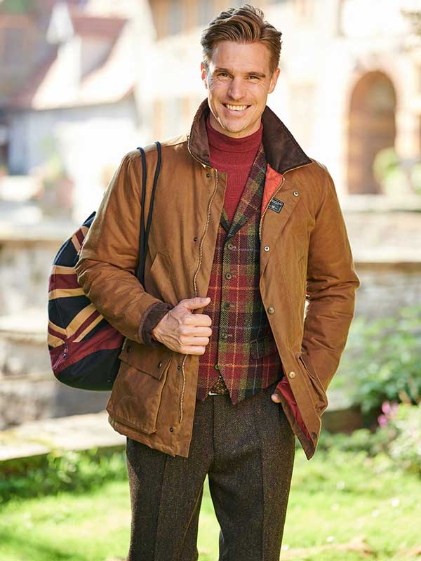 Wellington Beige Waterafstotende Wax Jas Camel