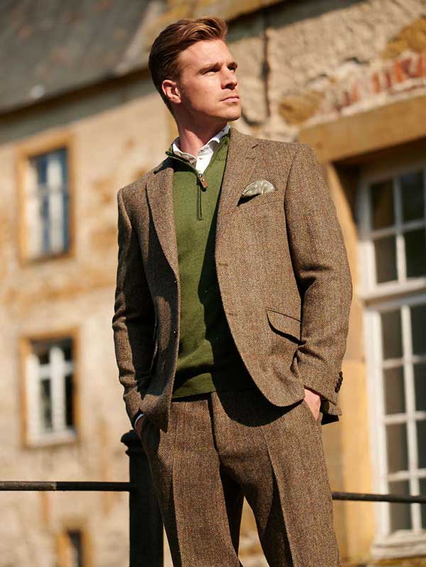 Harris Tweed Jacket London in Evergreen