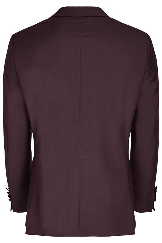 Smoking, Bordeaux rood opgesneden revers in wol mohair - Afbeelding 5