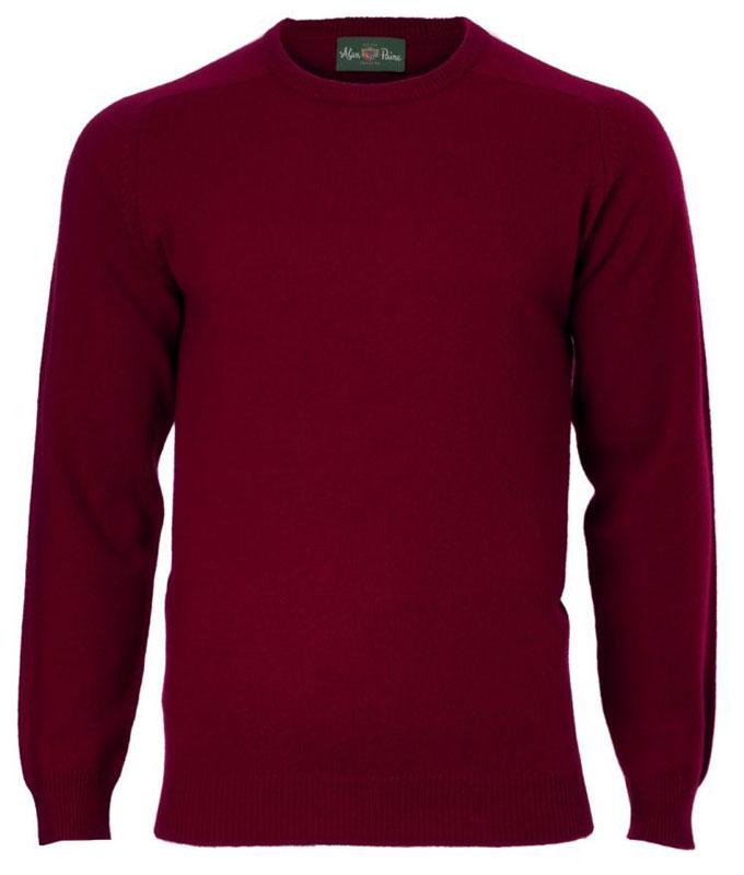 Alan Paine Lamswol Pullover Ronde-hals, Updated Fit - Bordeaux - Afbeelding 4