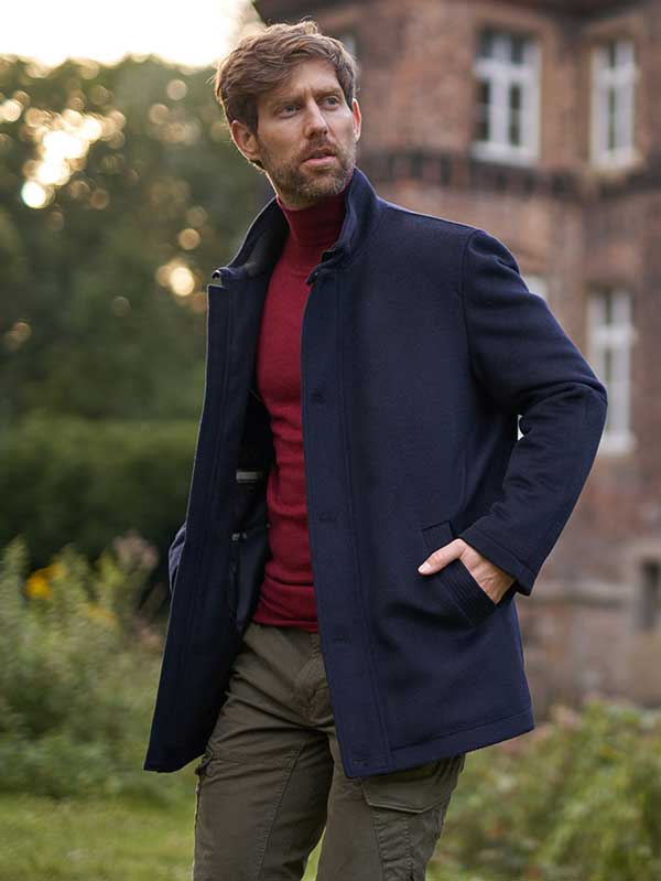 Wellington Jack Wol Cashmere Brooklyn Marine Blauw