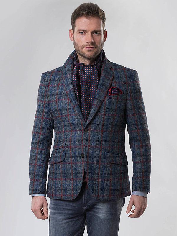 Harris Tweed Jacket Grijs Overruit 619 - Afbeelding 5