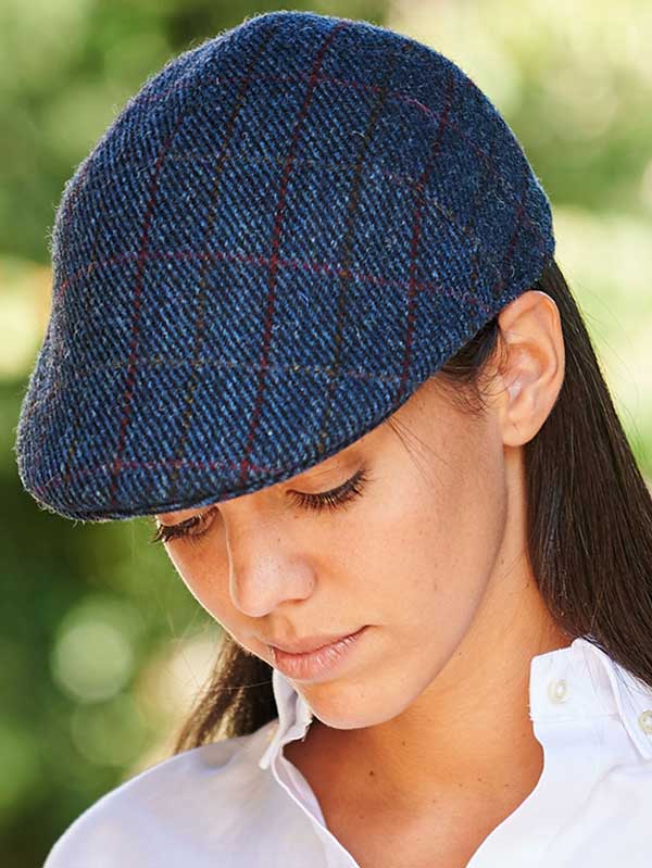 Harris Tweed Flat Cap Henry In Scottish Blue