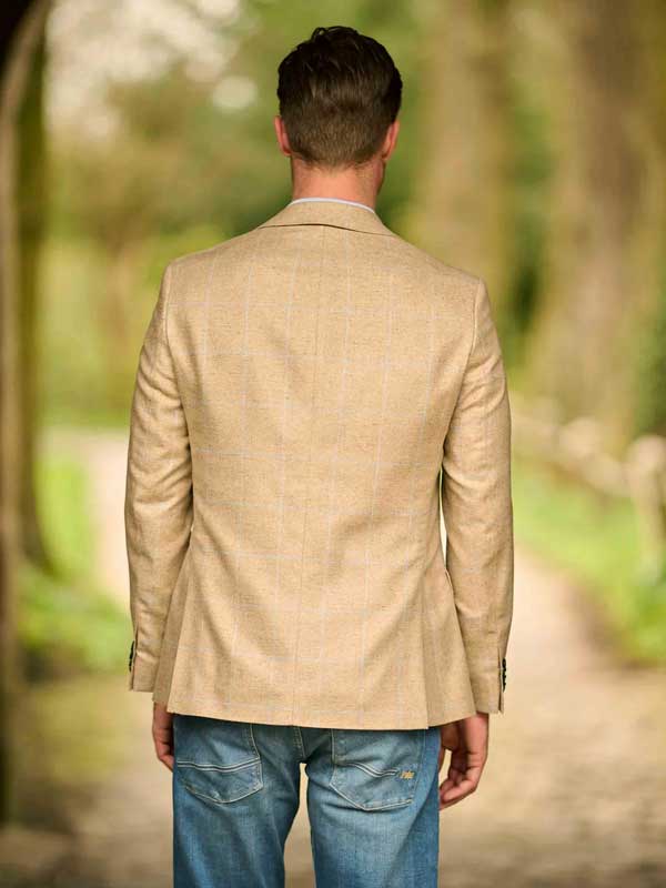 Zijden Jasje London In Beige Check - Afbeelding 2