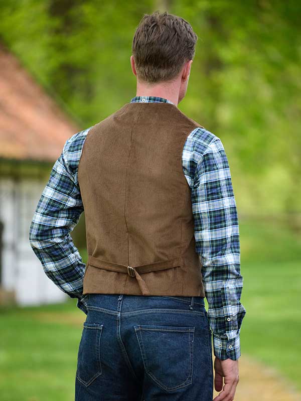 Genua Cord Vestje met revers Mud - Afbeelding 2