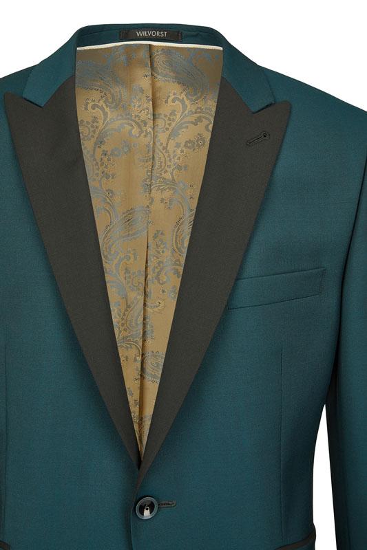 Smoking, Donker Groen opgesneden revers in wol mohair - Afbeelding 4