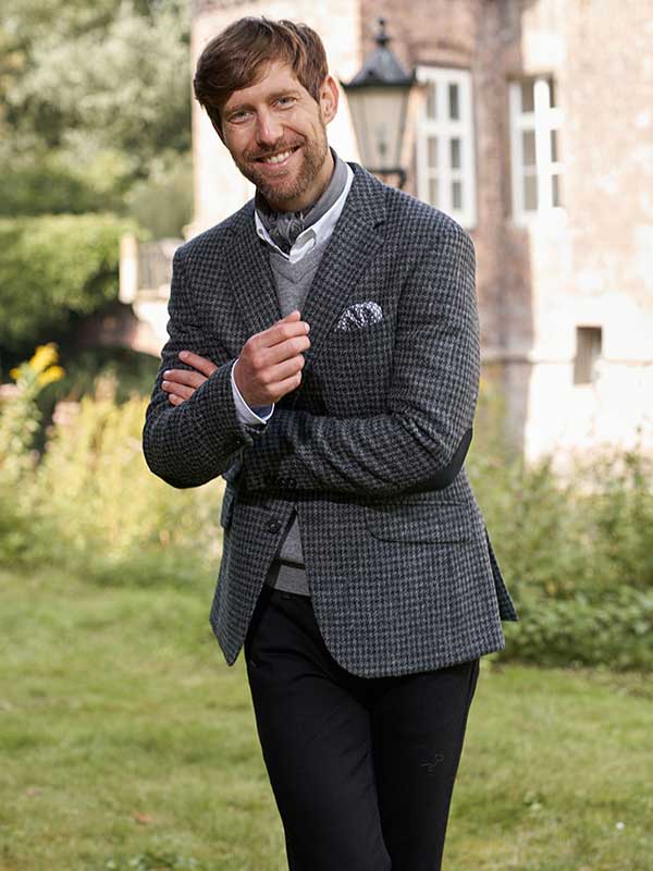 Harris Tweed Jacket London In Black Houndstooth - Afbeelding 2