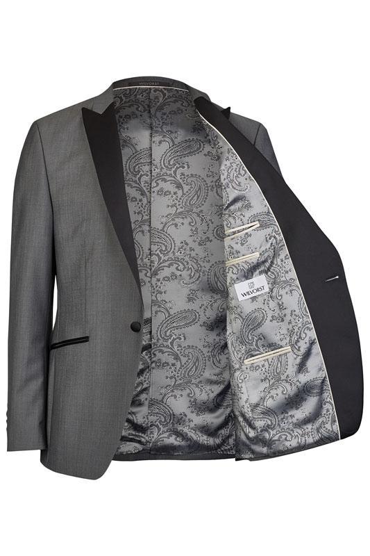 Smoking, Grijs opgesneden revers in wol mohair - Afbeelding 3