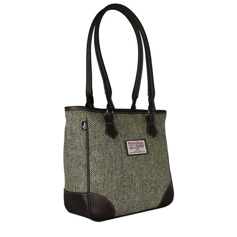 Harris Tweed Shire Long Handled Bag - Lovat Herringbone