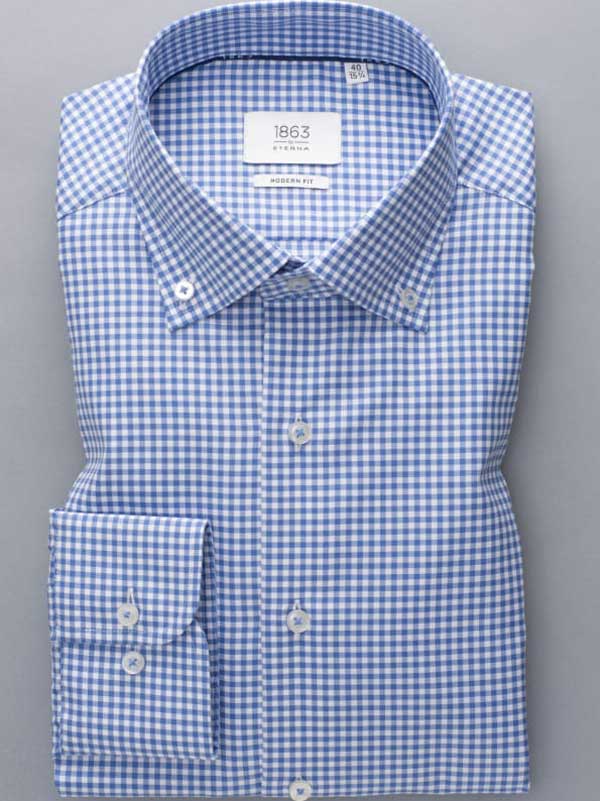 Shirt Eterna Blauw Ruitje