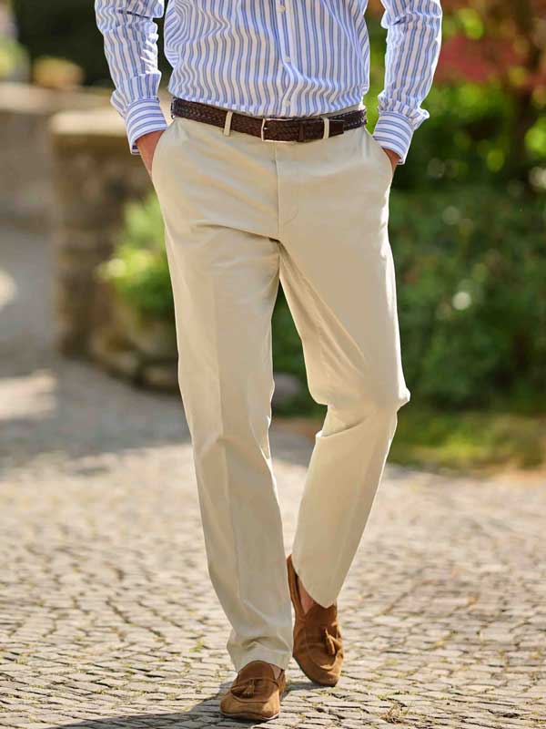 Heren Chino Katoen "Mr. Jones" In Light Sand