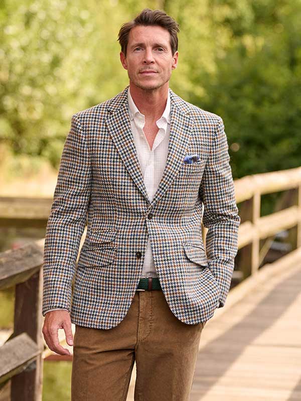 Harris Tweed Jacket London In Cream Cocktail
