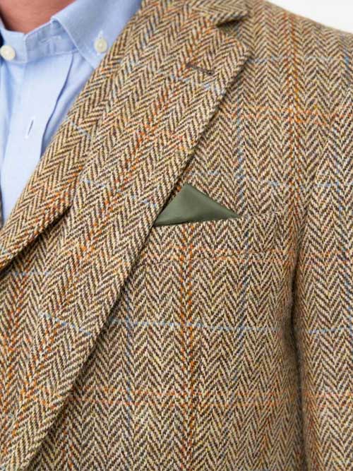 Harris Tweed Jacket "London" In Sand Herringbone - Afbeelding 6