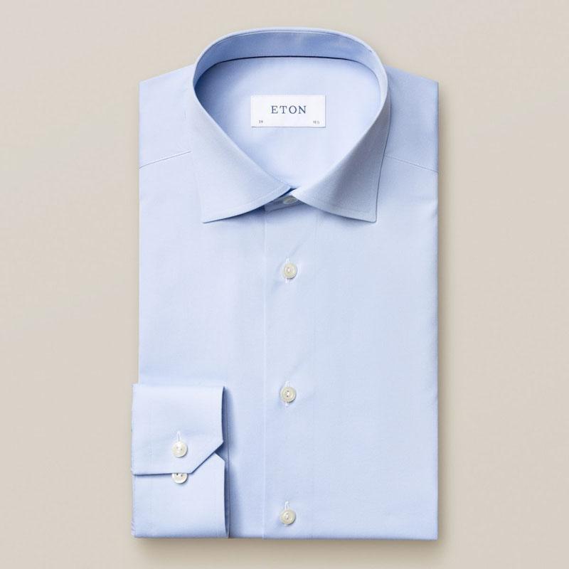 Blue plain poplin shirt