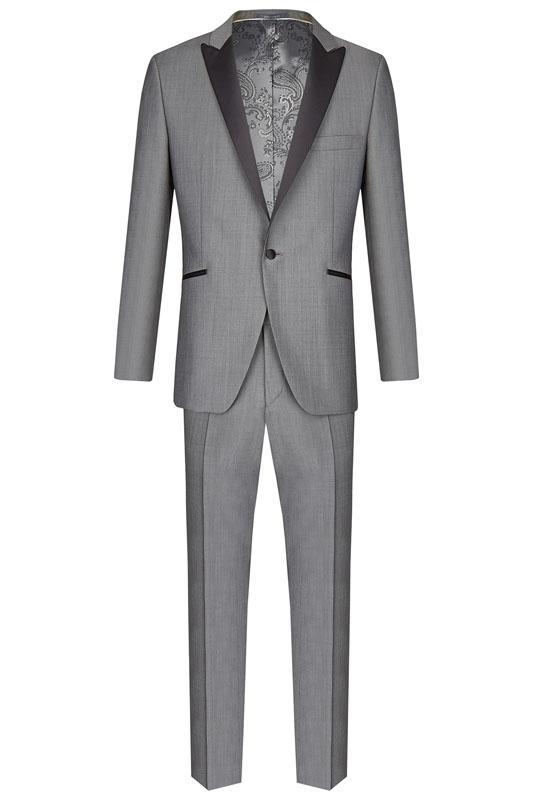 Smoking, Grijs opgesneden revers in wol mohair - Afbeelding 2