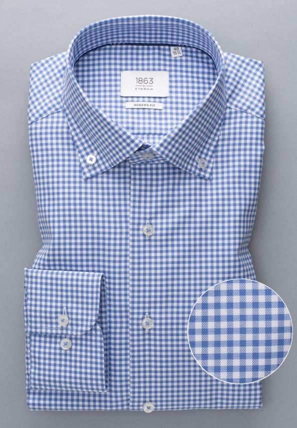 Shirt Eterna Blauw Ruitje - Afbeelding 3