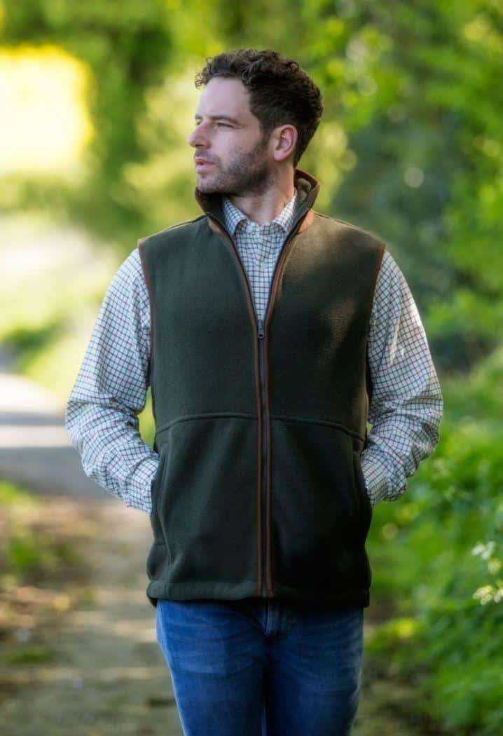 Fleece Waistcoat In Green - Classic Fit - Afbeelding 3