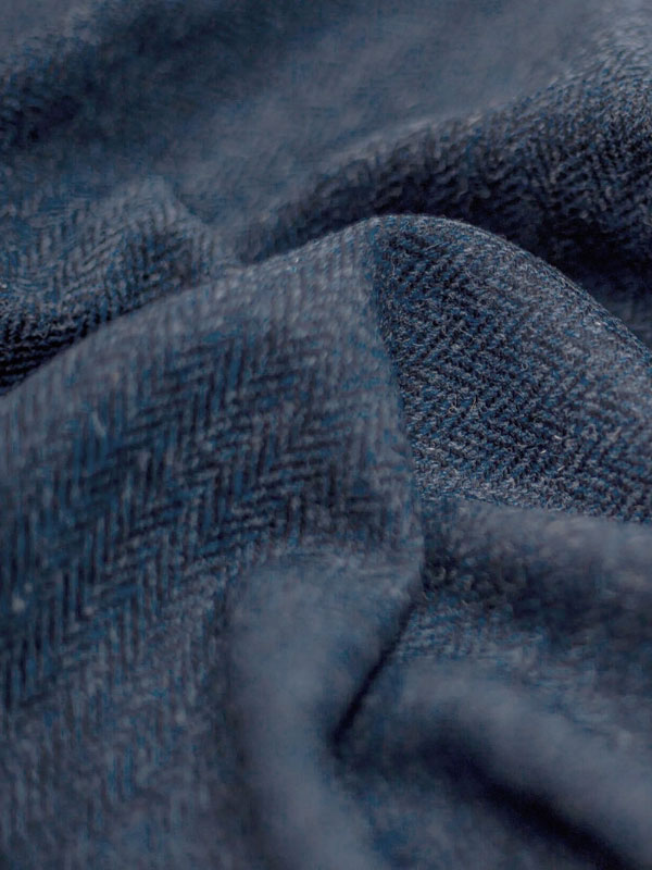 Harris Tweed Dames Jasje Carola In Blue Herringbone - Afbeelding 3