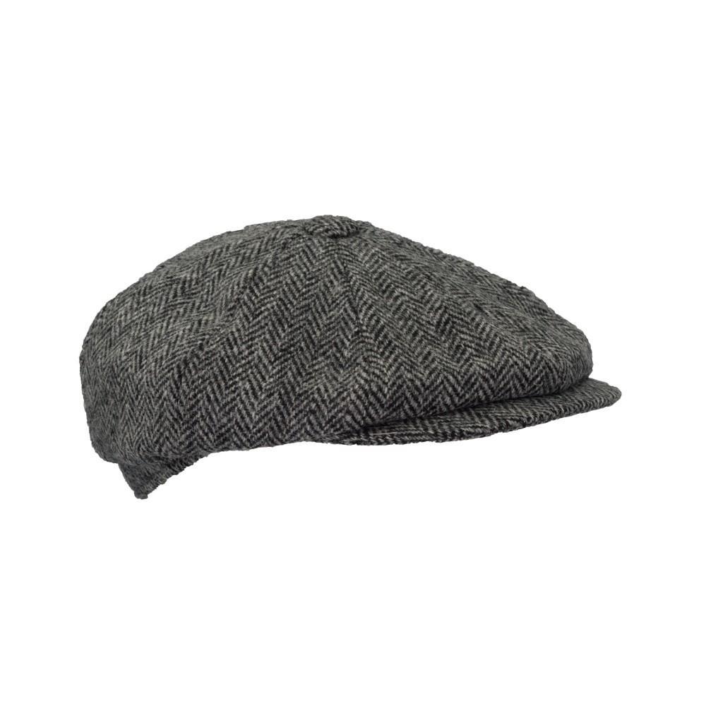 Bakerboy Cap Harris Tweed Steel Grey