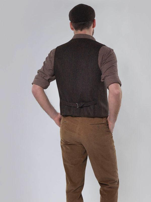 Harris Tweed Vestje Wales Met Rever In Multicolor - Afbeelding 2