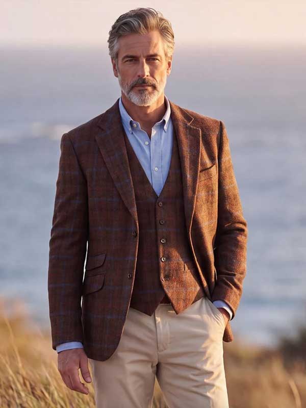 Harris Tweed Jacket "London" In Lord's Overcheck