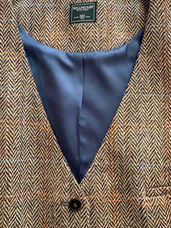 Harris Tweed Dames Vestje Lea In Sand Herringbone - Afbeelding 2