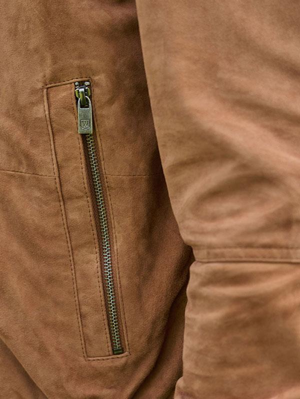 Wellington Suede Blouson in Cognac - Afbeelding 3