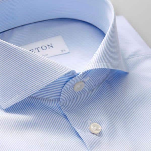 Lightblue striped poplin shirt - Afbeelding 2