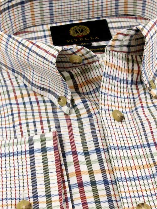 Viyella 80/20 Prince of Wales Tattersall Check Classic Fit Shirt with Button Down Collar - Afbeelding 2