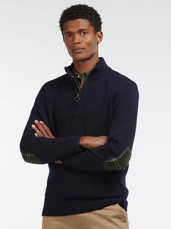 Barbour Holden Half Zip Knitted Jumper Navy