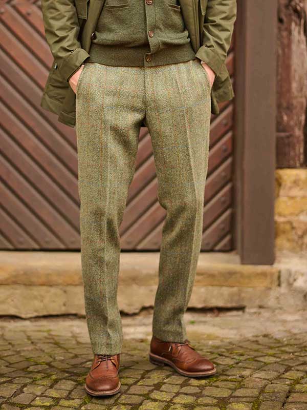 Harris Tweed Pantalon Mr Miller In Light Green