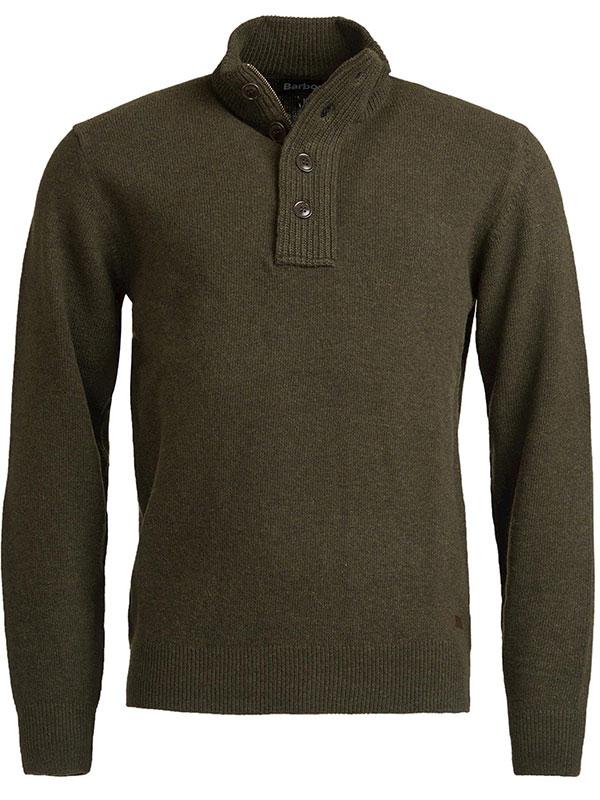 Barbour Essential Patch Half Zip Knitted Jumper Seaweed