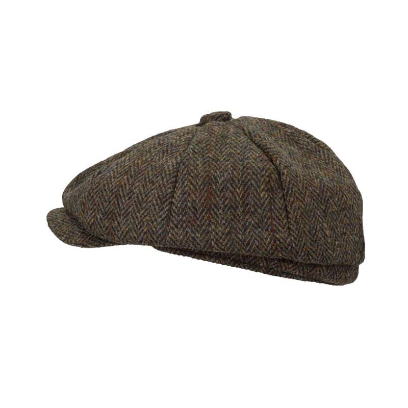 Bakerboy Cap Harris Tweed Charcoal - Afbeelding 2