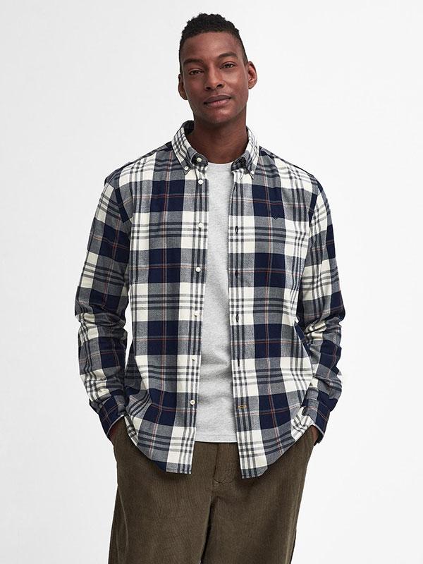 Barbour Edgar Tailored Checked Shirt Navy - Afbeelding 2
