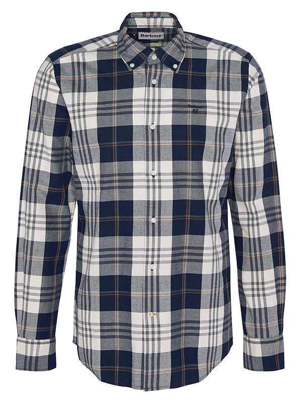 Barbour Edgar Tailored Checked Shirt Navy