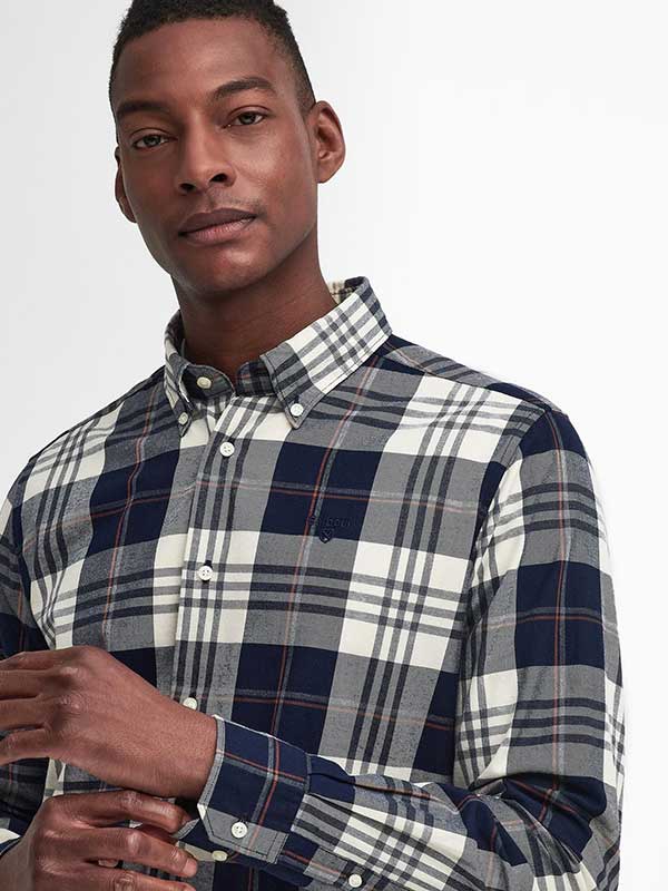 Barbour Edgar Tailored Checked Shirt Navy - Afbeelding 3