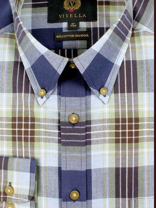 Viyella Shirt, Tartan Blue Holl - Afbeelding 2