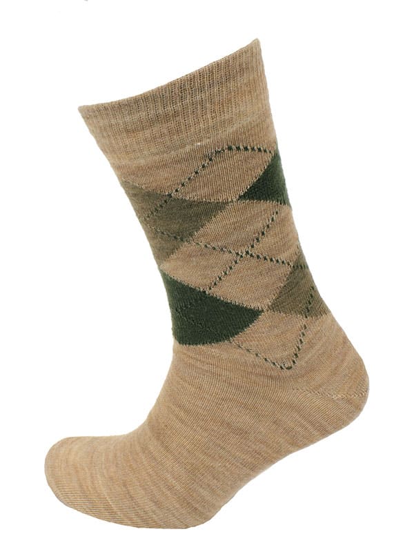 Viyella Argyle Socks One Size Beige