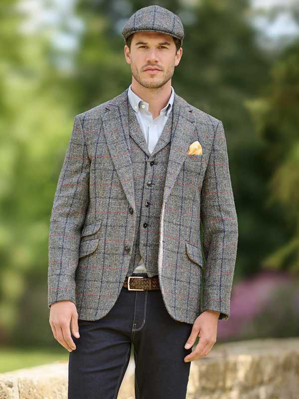 Harris Tweed Jacket London In Anthra Check