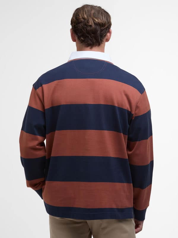 Barbour Broome Rugby Shirt Navy/Rust - Afbeelding 3