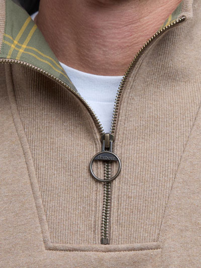 Barbour Nelson Half-Zip Sweatshirt Stone - Afbeelding 4
