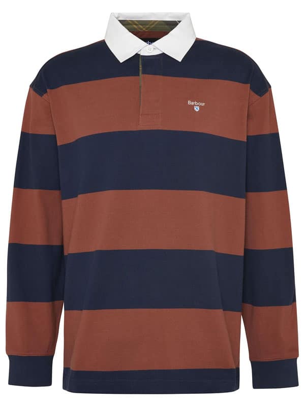 Barbour Broome Rugby Shirt Navy/Rust - Afbeelding 6