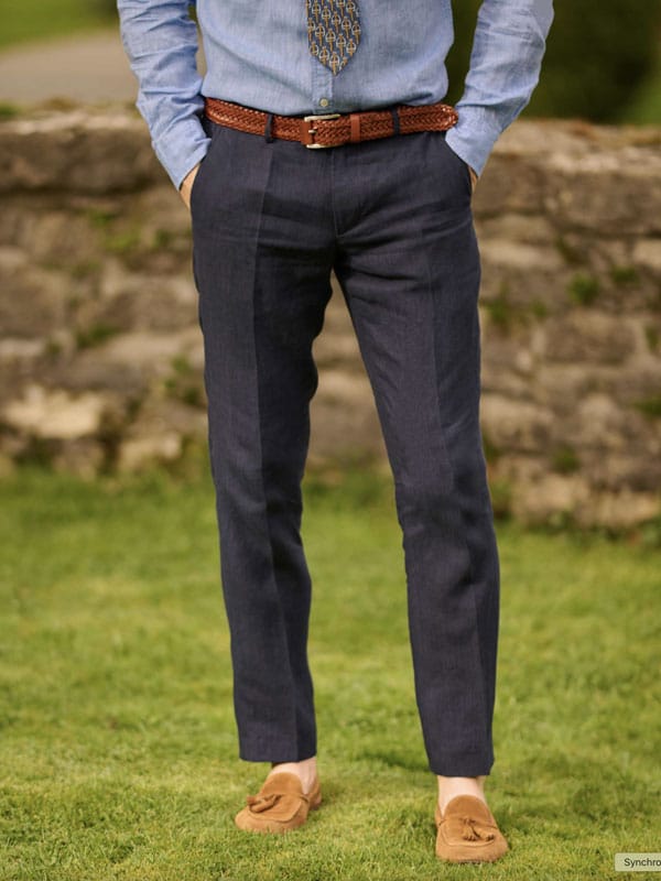 Linen Trousers Navy
